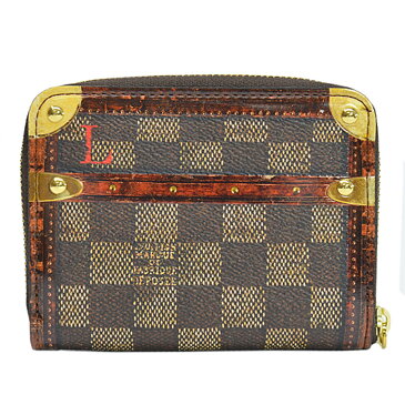 ルイヴィトン LOUIS VUITTON コインケース ダミエ トランクタイム ポップアップストア限定 ダミエ トランクタイム ジッピーコインパース エベヌ（ブラウン） ダミエキャンバスxパテントレザー M52745 送料無料【中古】【おすすめ】 - 52207a