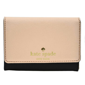 ケイトスペード Kate Spade コインケース ピンクxブラックxゴールドカラー レザーx金属素材 カードケース キーリング付き レディース 【中古】【定番人気】 - s0015