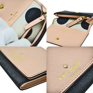 ケイトスペード Kate Spade コインケース ピンクxブラックxゴールドカラー レザーx金属素材 カードケース キーリング付き レディース 【中古】【定番人気】 - s0015