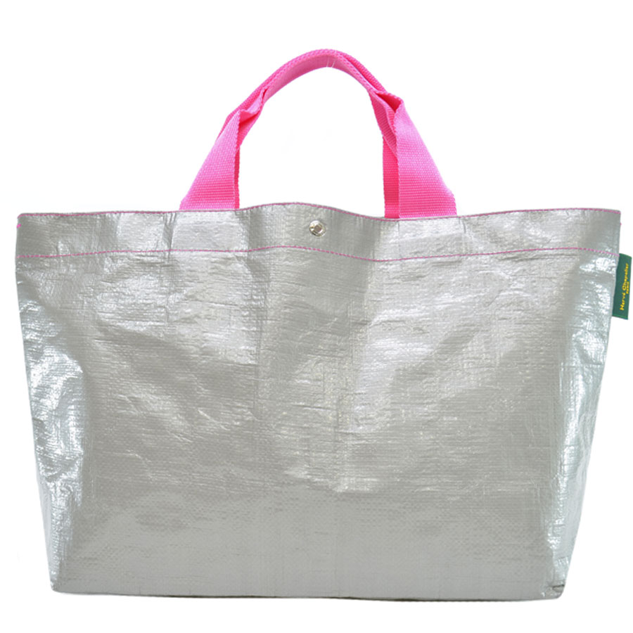 エルベシャプリエ Herve Chapelier バッグ グレーxピンク ポリエチレンxポリアミド トートバッグ ハンドバッグ レディース 【中古】【定番人気】 - 54510f