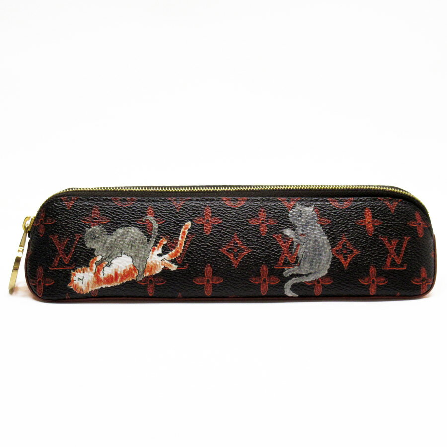 ルイヴィトン Louis Vuitton ペンケース マルチケース キャットグラム トゥルース エリザベット ブラックxオレンジ モノグラムキャンバス GI0357 【中古】【定番人気】 - h28251aのサムネイル