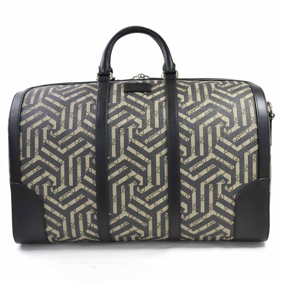 【美品】グッチ ボストンバッグ 2Wayバッグ GGカレイド ベージュxブラック GGスプリームキャンバスxレザー GUCCI メンズ 406380 プレミアム特集【中古】 - 97561a