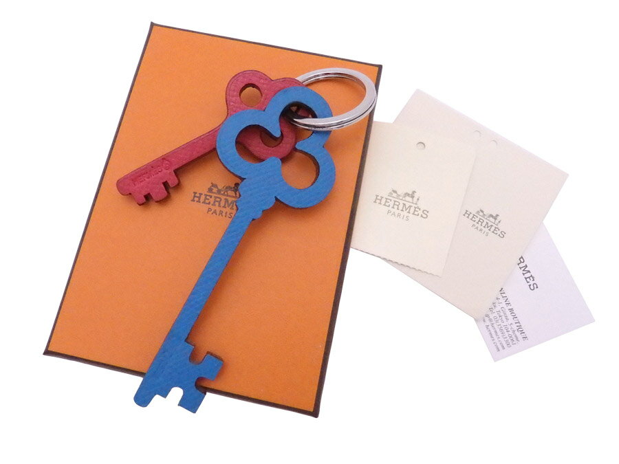 【美品】エルメス HERMES キーリング プティアッシュ プチH マルチカラー レザーxシルバー金具 チャーム レディース メンズ 送料無料【中古】 - e48059aのサムネイル