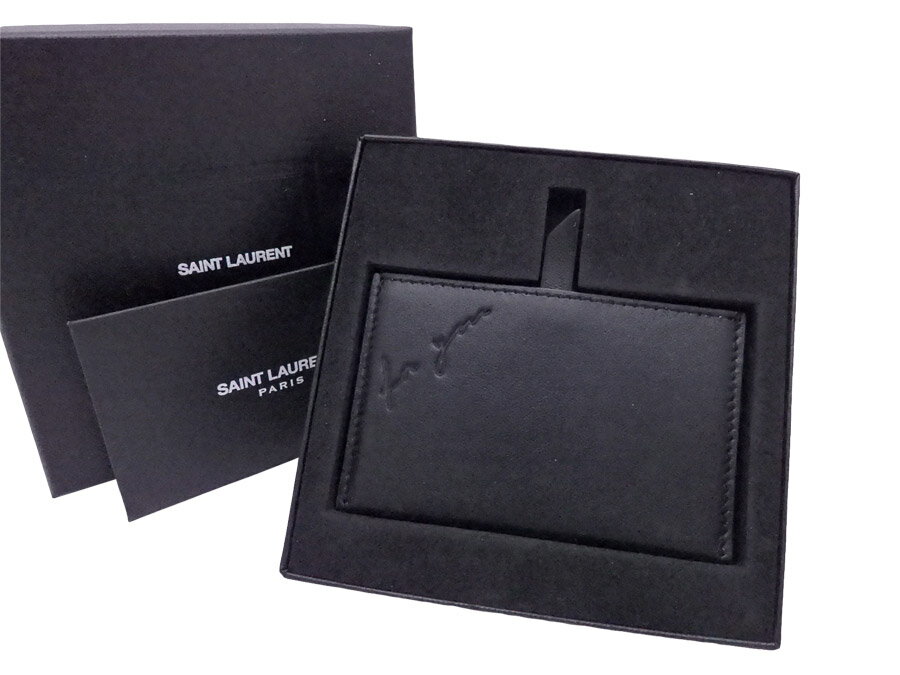 サンローラン SAINT LAURENT コンパクトミラー ブラックxシルバー レザーxミラー レディース メンズ 値下げ商品【中古】【おすすめ】 - e47758a