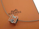 エルメス HERMES ネックレス Hキューブ カージュドアッシュ シルバーxオレンジ 金属素材xエナメル アクセサリー 送料無料【中古】【おすすめ】 - e47006a