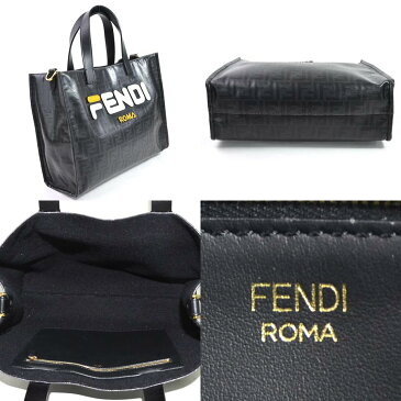 フェンディ ハンドバッグ ショルダーバッグ トートバッグ 2Wayバッグ FILAコラボ SIMPLY SHOPPING ブラック コーティングキャンバス FENDI レディース 送料無料【中古】【定番人気】 - 98140a