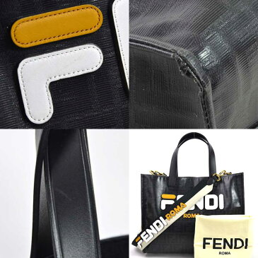 フェンディ ハンドバッグ ショルダーバッグ トートバッグ 2Wayバッグ FILAコラボ SIMPLY SHOPPING ブラック コーティングキャンバス FENDI レディース 送料無料【中古】【定番人気】 - 98140a