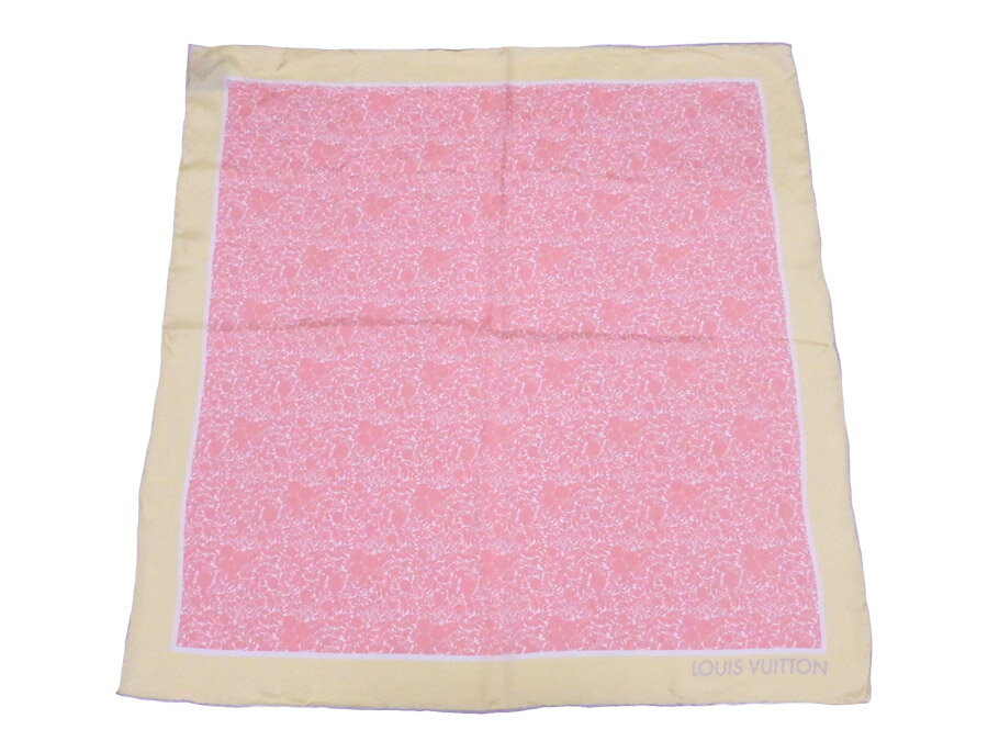ルイヴィトン Louis Vuitton スカーフ ピンクxイエロー 100％ シルク レディース M75273 送料無料【中古】【おすすめ】 - e50367a