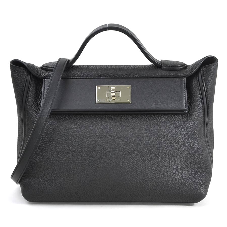 【美品】エルメス ハンドバッグ ショルダーバッグ 2Wayバッグ 24/24 ヴァンキャトル29 ブラック トゴxスイフトxシルバー金具 HERMES レディース プレミアム特集【中古】 - i0411のサムネイル