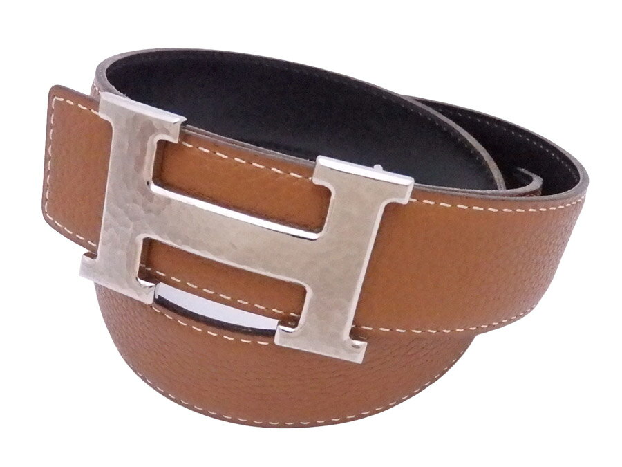 エルメス HERMES ベルト コンスタンス H ブラウンxブラック レザーxシルバー金具 送料無料【中古】【訳あり】 - e52278fのサムネイル