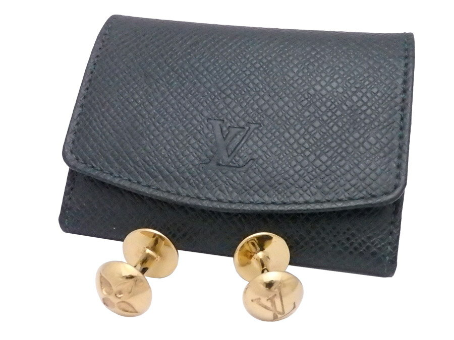 ルイヴィトン Louis Vuitton カフス カフスケース ブトン ドゥ マンシェット ゴールドxダークグリーン 金属素材xタイガレザー メンズ 送料無料【中古】【おすすめ】 - e52390a