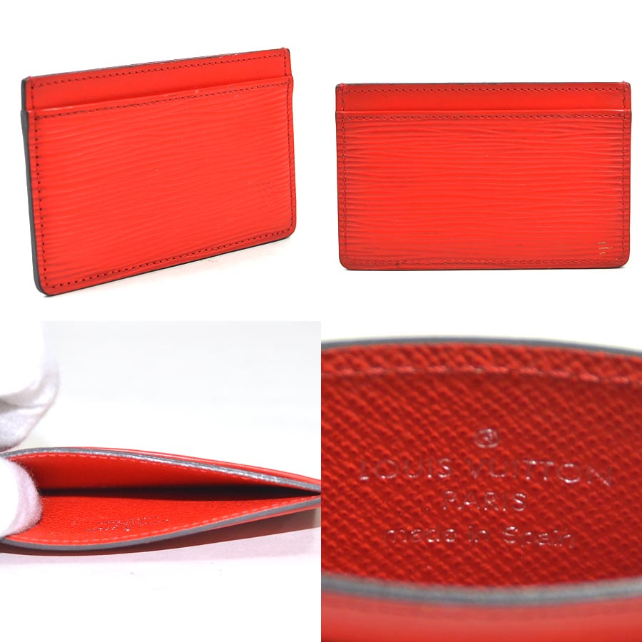 ルイヴィトン カードケース エピ ポルト カルト・サーンプル カーマイン（レッド） エピレザー Louis Vuitton レディース メンズ M60326 9800円均一【中古】【定番人気】 - y14724a