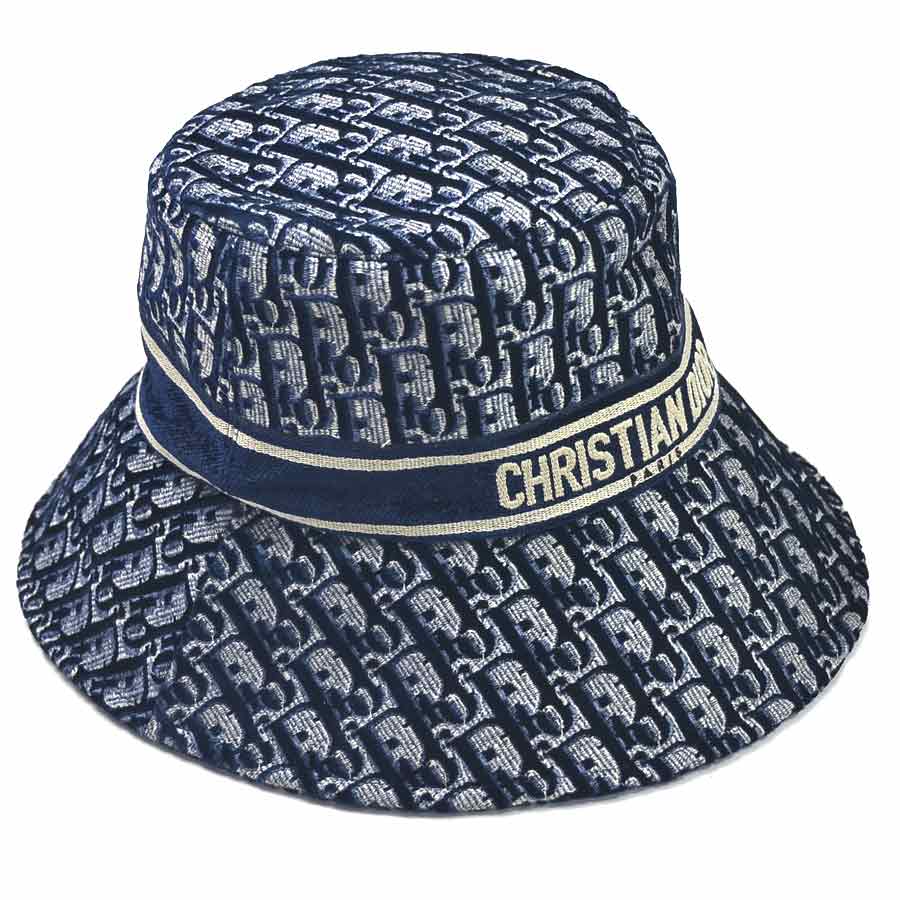 クリスチャンディオール 帽子 ハット D-OBLIQUE ボブハット ネイビー コットンxベルベット Christian Dior レディース 05CDO92 送料無料【中古】【おすすめ】 - 98723bのサムネイル