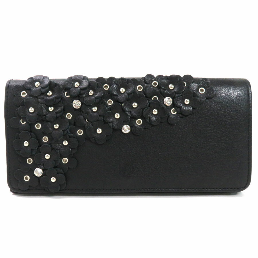 アンテプリマ 長財布 ブラック レザーxストーン ANTEPRIMA レディース 【中古】【定番人気】 - y15430aのサムネイル