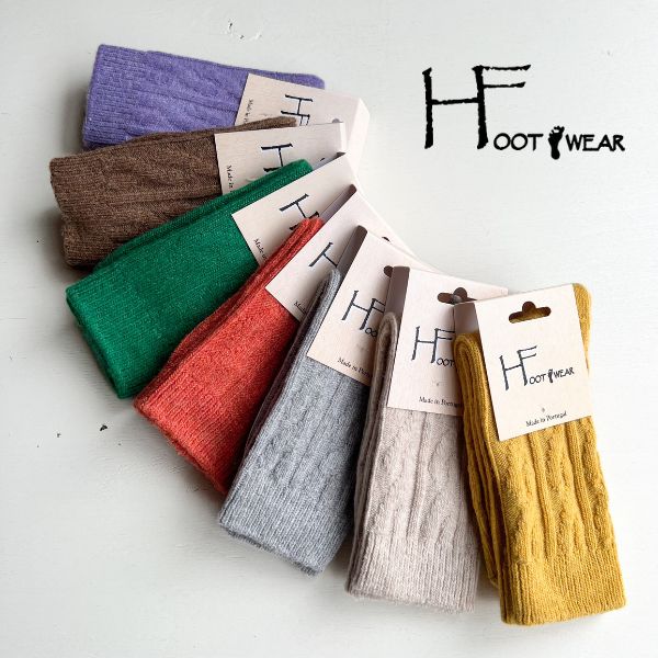 H FOOTWEAR CABLE 靴下 レディース 暖かいH