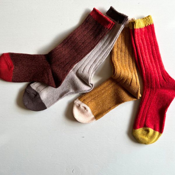 SMALL STONE SOCKS リネン混配色ソックス so1091日本製 おしゃれ 靴下 クルー丈 派...
