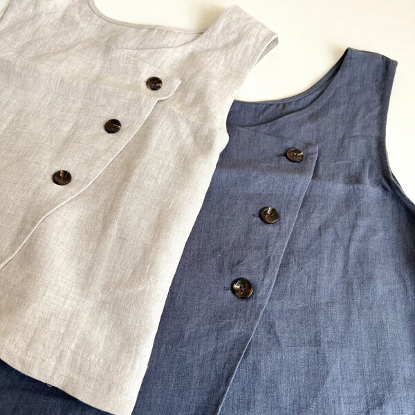 【送料無料】 co;ill nine (コイルナイン ) 9番手リネンアシメベスト ND207 / おしゃれ 麻 ベスト アシメトリー 大人 ナチュラル カジュアル ゆったり 春 夏 秋 涼しい 吸湿 シンプル 羽織 ジレ