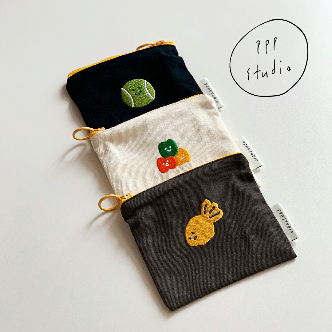 pppstudio mini pouch ポーチ かわいい レディース 韓国 韓国ブランド 丈夫 しっかり ファブリック コットン 布 おしゃれ 日本 販売 ギフト プレゼント