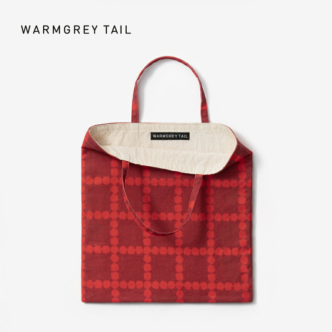 WARMGREY TAIL BLOSSOM CHECK MINI BAG RED ミニバッグ 韓国 ブランド トートバッグ エコバッグ ブックバッグ レディース ファブリック リネン コットン 布 バッグ サブバッグ 手提げ 買い物 通勤 通学 おしゃれ 日本 販売 ギフト プレゼント