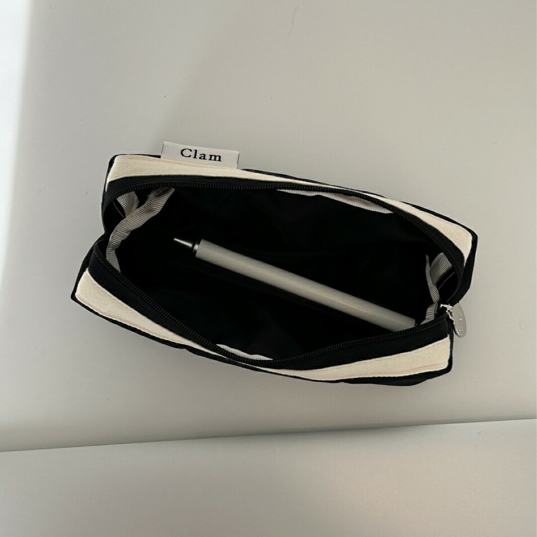 【Clam正規販売店】【NEW】Clam Round Pencilcase Quilting black 韓国 ブランド ...