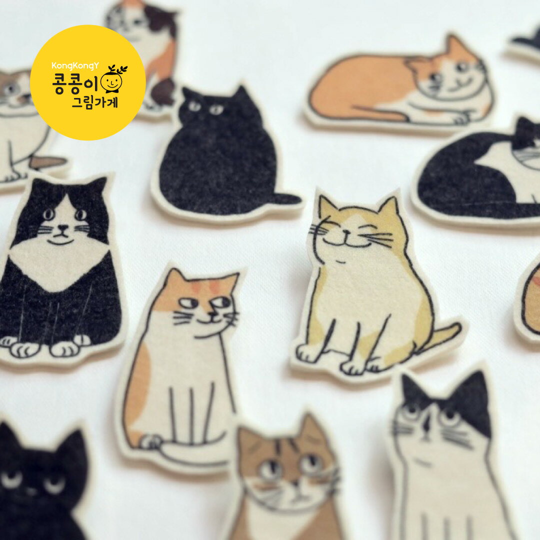 KongkongY Felt brooch ブローチ 韓国 ブランド 猫 犬 おしゃれ ニャンコ ワンちゃん ワンコ 仔犬 仔猫 誕生日プレゼント ギフト 日本 販売