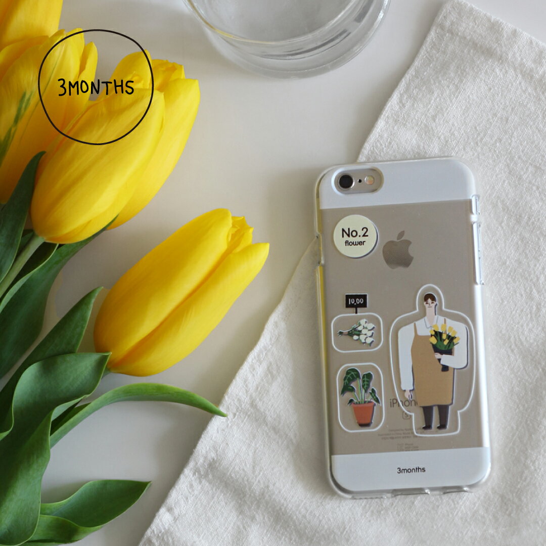 3MONTHS No.2 iPhone Case 花屋さん クリアケース iPhone 11 11pro XS X iphoneケース 耐衝撃 アイフォンケース キャラクター アイフォン ケース レディース 韓国 韓国ブランド 韓国雑貨 かわいい おしゃれ 日本 販売 ギフト プレゼント