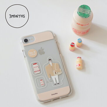 3MONTHS No.11 iPhone Case ヨーグルト屋さん クリアケース iPhone 11 11pro XS X iphoneケース 耐衝撃 アイフォンケース キャラクター アイフォン ケース レディース 韓国 韓国ブランド 韓国雑貨 かわいい おしゃれ 日本 販売 ギフト プレゼント