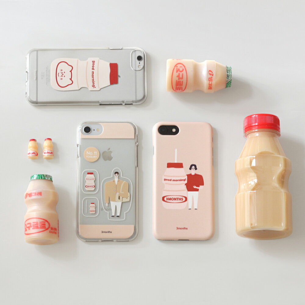 3MONTHS No.11 iPhone Case ヨーグルト屋さん クリアケース iPhone 11 11pro XS X iphoneケース 耐衝撃 アイフォンケース キャラクター アイフォン ケース レディース 韓国 韓国ブランド 韓国雑貨 かわいい おしゃれ 日本 販売 ギフト プレゼント