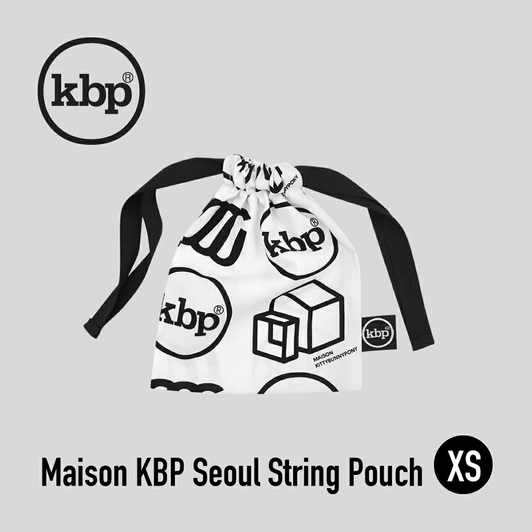 kitty bunny pony Maison KBP Seoul String Pouch XS ポーチ 巾着ポーチ コスメポーチ KBP かわいい レディース 韓国 韓国ブランド ファブリック 布 おしゃれ 小物入れ ミニポーチ キティバニーポニー 化粧 旅行 女子 誕生日プレゼント ギフト 日本 販売 送料無料のサムネイル