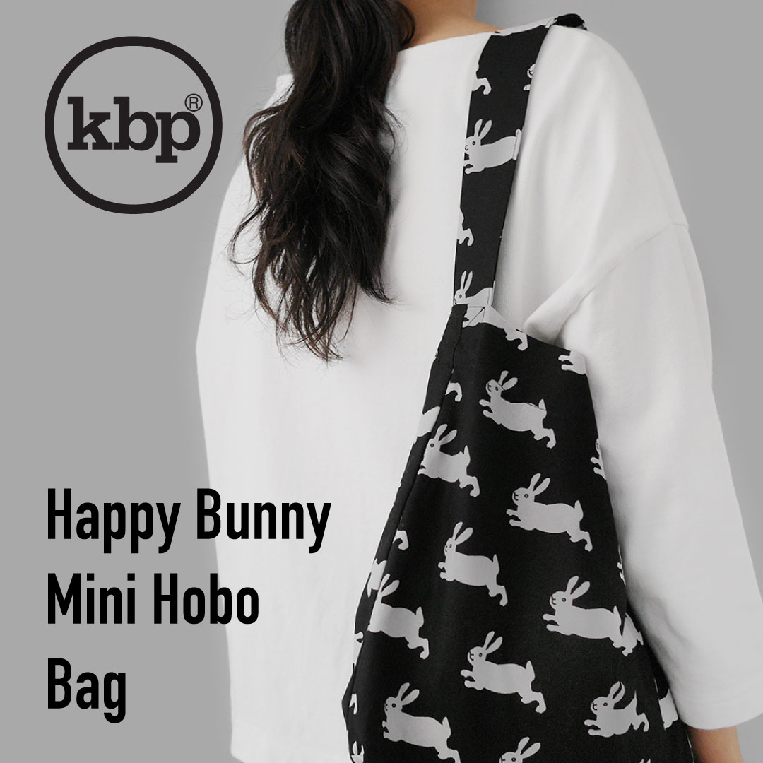 kitty bunny pony Happy Bunny Mini Hobo Bag ショルダーバッグ レディース KBP 韓国 ブランド 布 シンプル ワンショルダー かわいい おしゃれ エコバッグ サブバッグ 韓国ファッション 女子 通勤 通学 日本 販売 ギフト プレゼント 【送料無料】のサムネイル