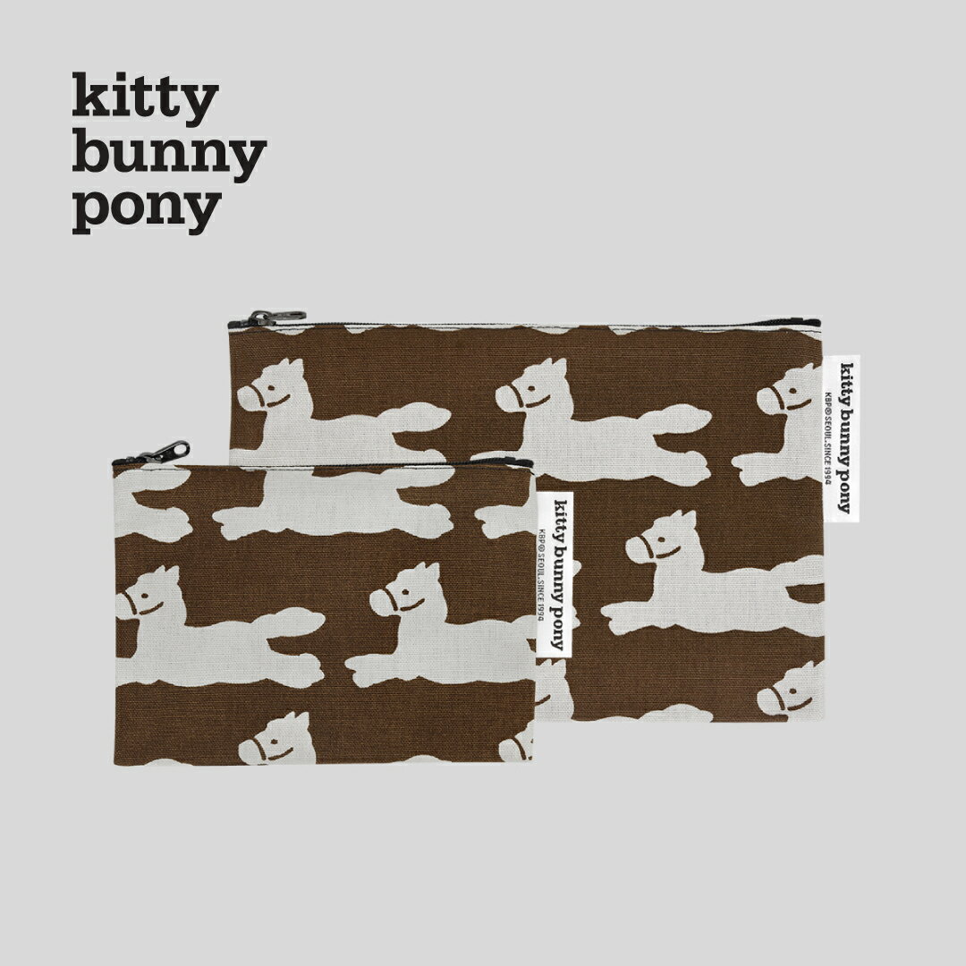 【NEW】kitty bunny pony Happy Pony Pouch ポーチ コスメポーチ KBP かわいい レディース 韓国 韓国ブラン ファブリック コットン 布 おしゃれ 小物入れ ミニポーチ キティバニーポニー 北欧デザイン 化粧 旅行 女子 誕生日プレゼント ギフト 日本 販売