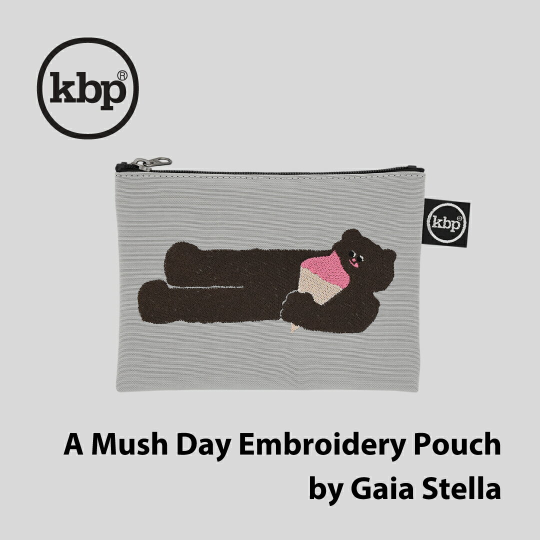 【NEW】kitty bunny pony A Mush Day Embroidery Pouch by Gaia Stella ポーチ コスメポーチ KBP かわいい レディース 韓国 韓国ブランド ファブリック 布 おしゃれ 小物入れ ミニポーチ キティバニーポニー 化粧 旅行 女子 誕生日プレゼント ギフト 日本 販売 送料無料のサムネイル