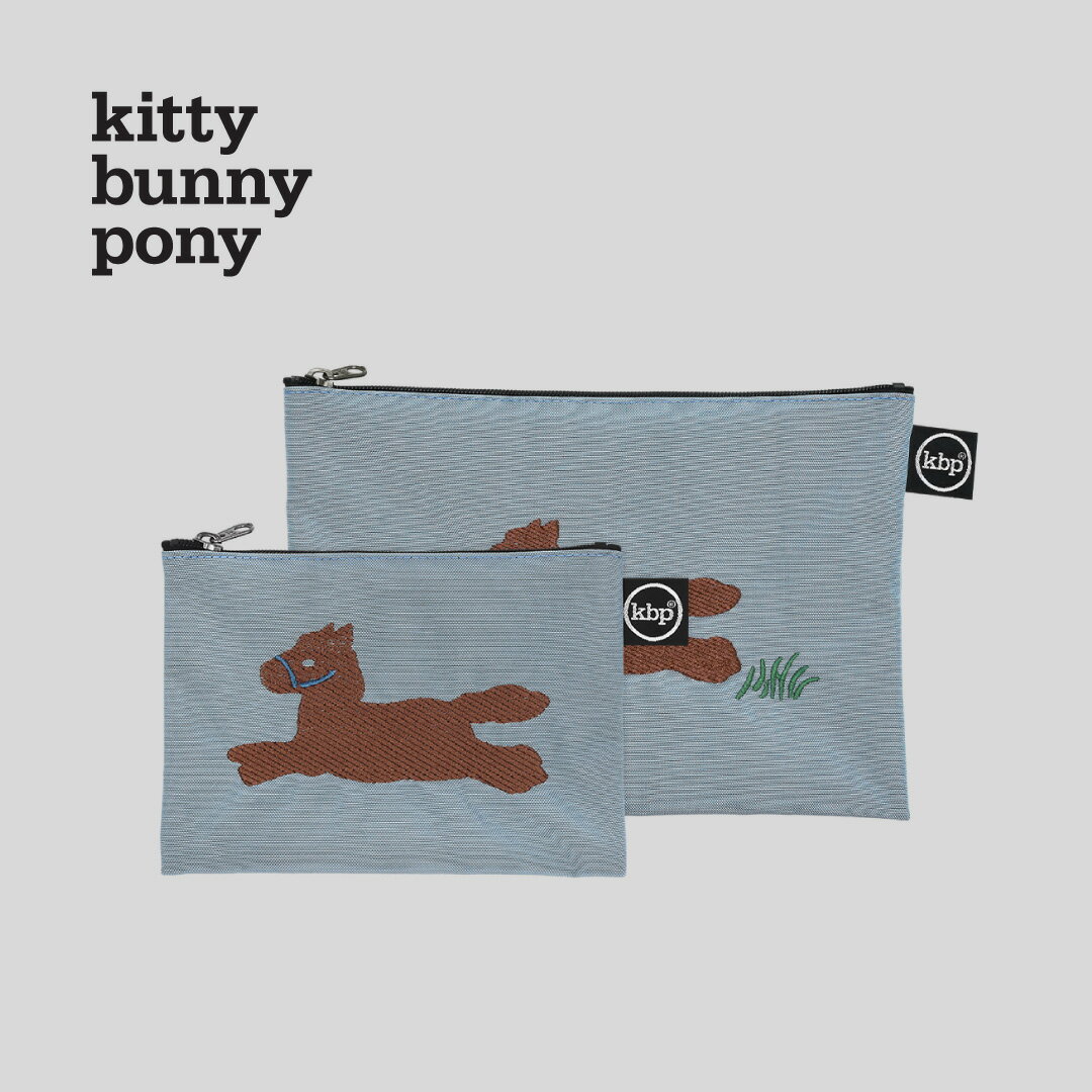 kitty bunny pony Happy Pony Embroidery Pouch ポーチ コスメポーチ KBP レディース 韓国 韓国ブランド ファブリック 布 おしゃれ 小物入れ ミニポーチ キティバニーポニー 化粧 旅行 誕生日プレゼント ギフト 送料無料