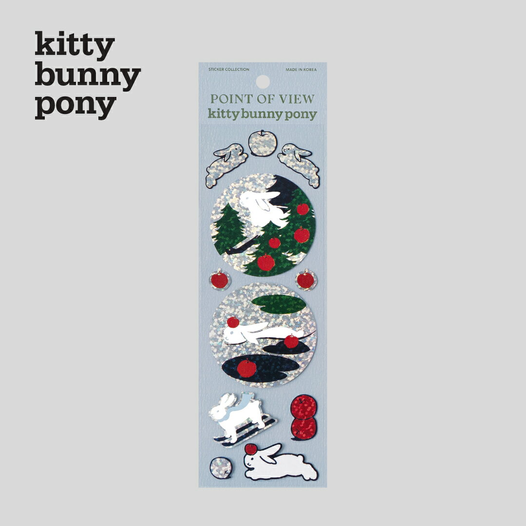 【NEW】【合計1,100円以上で送料無料】KBP X POV Hologram Apple Bunny Sticker ステッカー 韓国 ブランド シール デコレーション ダイアリー 日記 スマホ 文房具 雑貨 KBP 大学生 高校生 中学生 かわいい おしゃれ 日本 販売 送料無料