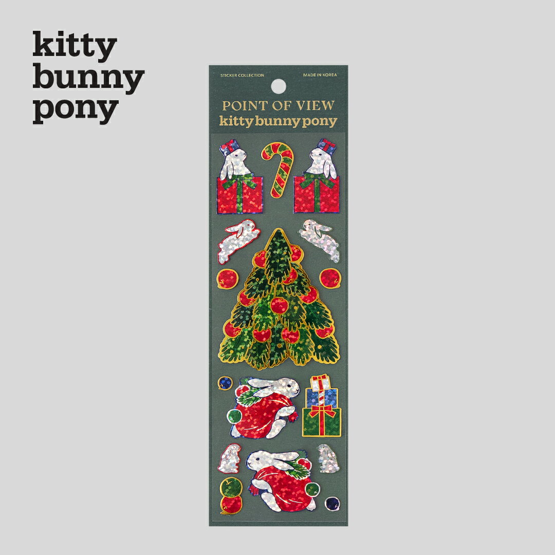 Rakuten - 【NEW】【合計1,100円以上で送料無料】KBP X POV Christmas Apple Bunny Sticker ステッカー 韓国 ブランド シール デコレーション ダイアリー 日記 スマホ 文房具 雑貨 KBP 大学生 高校生 中学生 かわいい おしゃれ 日本 販売 送料無料