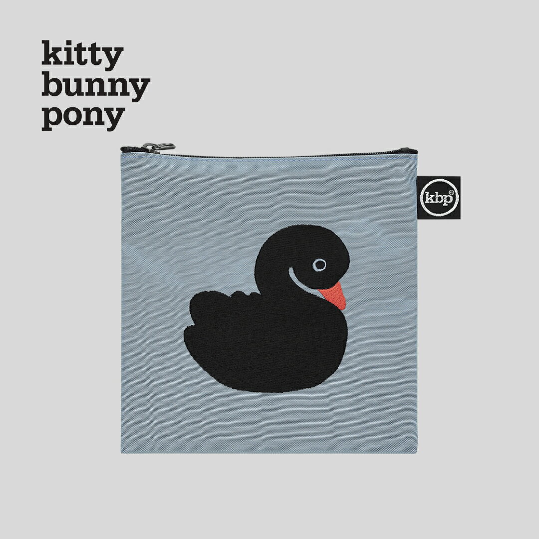 Rakuten - 【NEW】kitty bunny pony Swan Skyblue Embroidery Square Pouch ポーチ 韓国 ブランド コスメポーチ KBP レディース ファブリック ナイロン おしゃれ 小物入れ ミニポーチ キティバニーポニー 化粧 旅行 プレゼント ギフト 送料無料