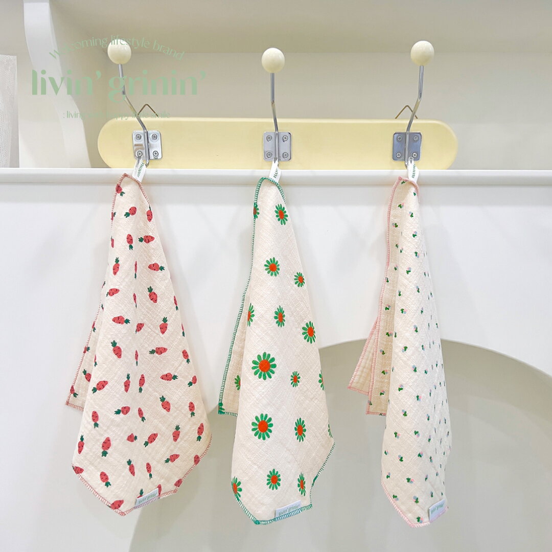 livin grinin spring farm kitchen cloth キッチンクロス 韓国 ブランド ハンドメイド ガーゼ コットン ファブリック モダン かわいい おしゃれ 整理 handmade 日本 販売 ギフト プレゼント【送料無料】