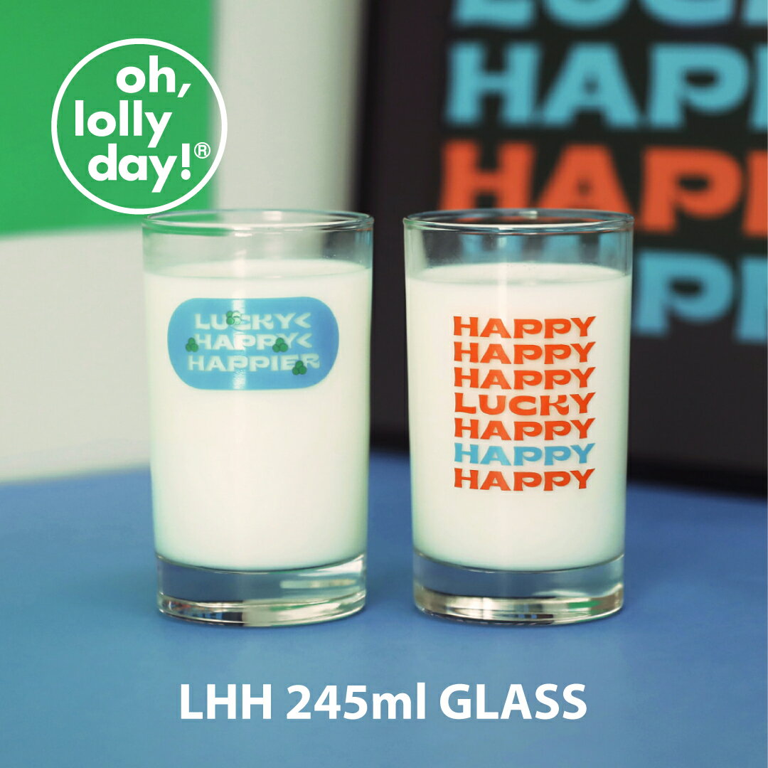 LHH 245ml GLASS oh, lolly day! グラス 韓国 ブランド 235ml レトロ 雑貨 食器 インテリア 韓国デザイン かわいい おしゃれ イラスト oh lolly day 日本 販売 ギフト プレゼントのサムネイル