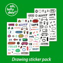 【合計1,100円以上で送料無料】O,LD! Drawing sticker pack oh lolly day モンナニ ステッカー キャラクター レディース...