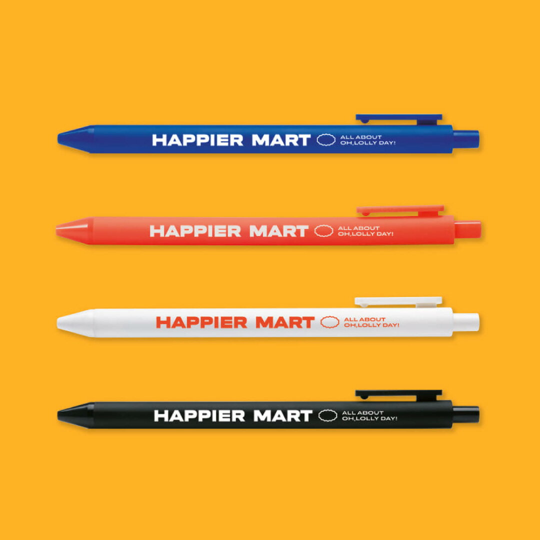 【NEW】【合計1,100円以上で送料無料】oh, lolly day HAPPIER MART PEN ボールペン ペン カラー モンナニ レディース メンズ 韓国 韓国ブランド オーロリーデイ おしゃれ oh lolly day オー ロリー デイ 日本 販売