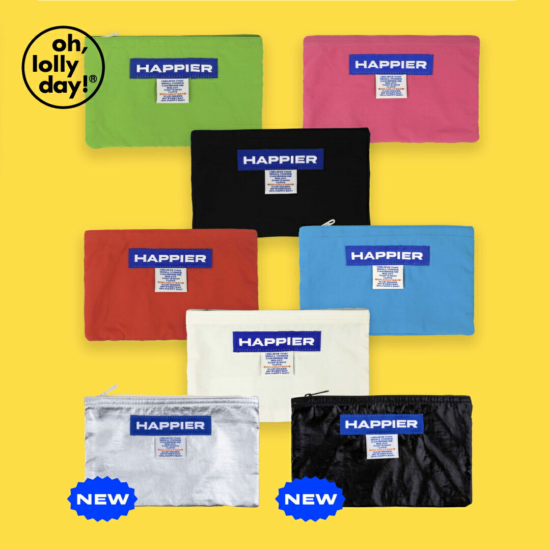 oh, lolly day! Happier Label Pouch M ポーチ 韓国 ブランド モンナニ コスメポーチ 小物入れ 韓国ブランド ohlollyday オーロリーデイ 日本 販売 ギフト プレゼント 送料無料
