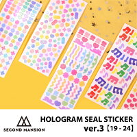 【NEW!】SECOND MANSION HOLOGRAM CONFETTI SEAL STICKER ver.3 [19~24] ステッカー リムーバー 選べる 剥がせる シール 文具 レディース 韓国 ブランド 雑貨 かわいい セカンドマンション 日本 販売 ギフト プレゼント