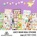 【合計1,100円以上で送料無料】SECOND MANSION JUICY BEAR SEAL STICKER ver.2 ステッカー リムーバー 選べる シール 文具 レディース 韓国 ブランド 雑貨 かわいい セカンドマンション 日本 販売 ギフト プレゼント