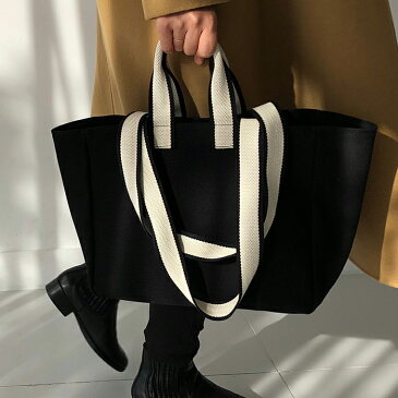 unfold Two-tone strap bag TOTE BAG アンフォールド トートバッグ レディース 韓国 キャンバス ブランド 大きめ ホワイト 布 シンプル 無地 a4 かわいい おしゃれ 横長 マチあり 大きい エコバッグ 通勤 通学 日本 販売 ギフト プレゼント 【送料無料】