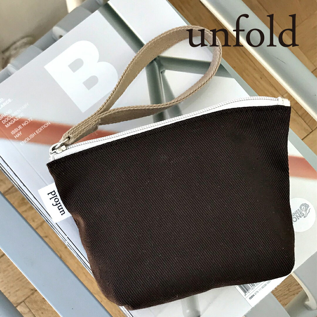 unfold Strap Pouch ver.2 Large アンフォールド ポーチ 大容量 大きめ レディース 韓国 韓国ブランド ファブリック コットン コスメポーチ 通勤 通学 おしゃれ 日本 販売 Unfold ギフト プレゼント