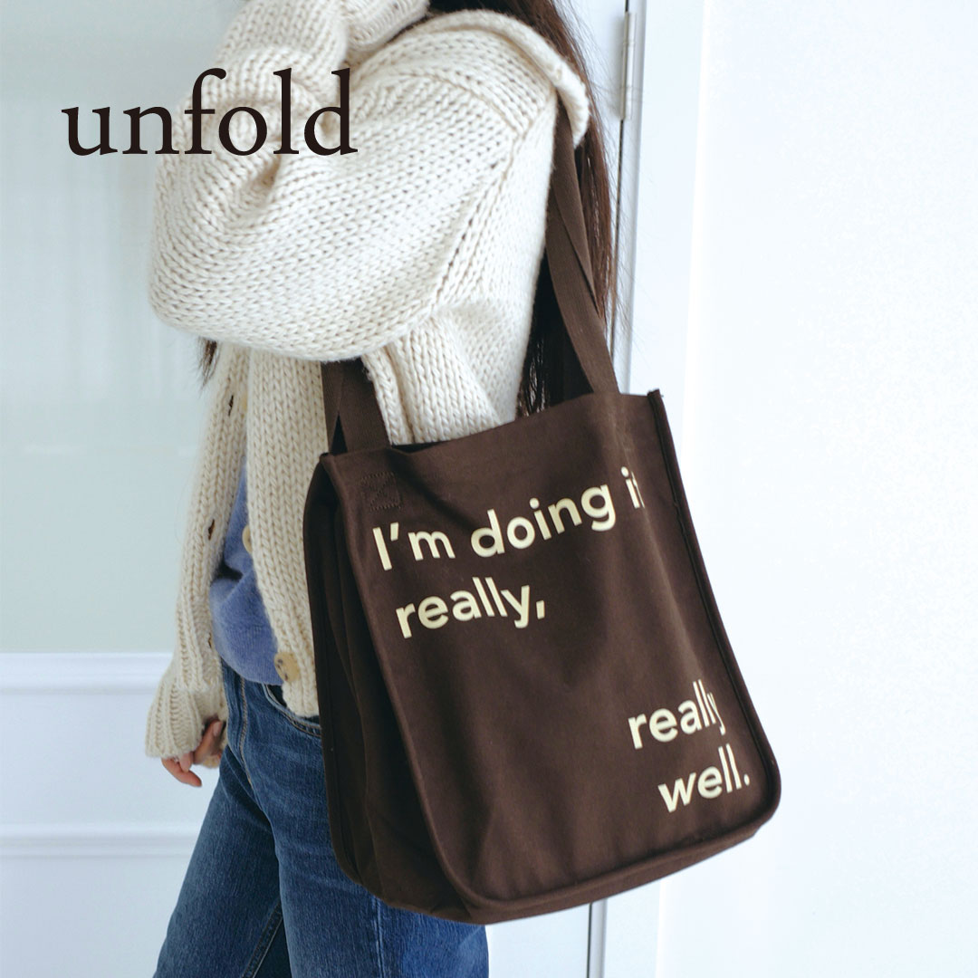 unfold really really tote bag アンフォールド トートバッグ レディース 韓国 キャンバス ブランド 大きめ 布 シンプル 無地 a4 かわいい おしゃれ 縦長 マチあり 大きい エコバッグ サブバッグ 通勤 通学 日本 販売 ギフト プレゼント 