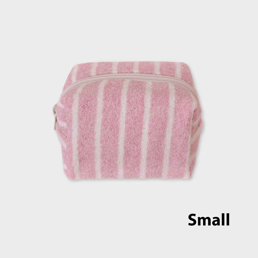 unfold Stripe terry pouch Pink アンフォールド ポーチ 韓国 ブランド レディース ファブリック コットン コスメ 通勤 通学 おしゃれ 日本 販売 Unfold ギフト プレゼント astore-10000871 Astore サンプル画像2