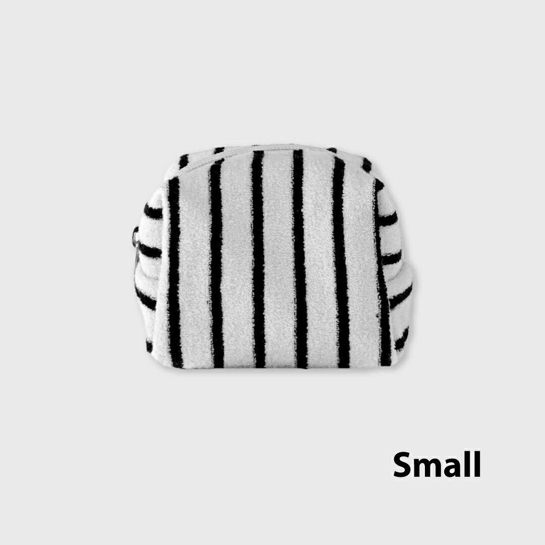 unfold Stripe terry pouch White-black アンフォールド ポーチ 韓国 ブランド レディース ファブリック コットン コスメ 通勤 通学 おしゃれ 日本 販売 Unfold ギフト プレゼント astore-10000873 Astore サンプル画像2
