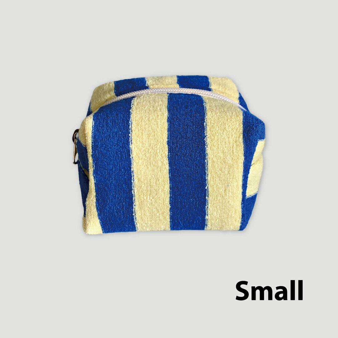 unfold Stripe terry pouch Blue-yellow アンフォールド ポーチ 韓国 ブランド レディース ファブリック コットン コスメ 通勤 通学 おしゃれ 日本 販売 Unfold ギフト プレゼント astore-10000962 Astore サンプル画像2