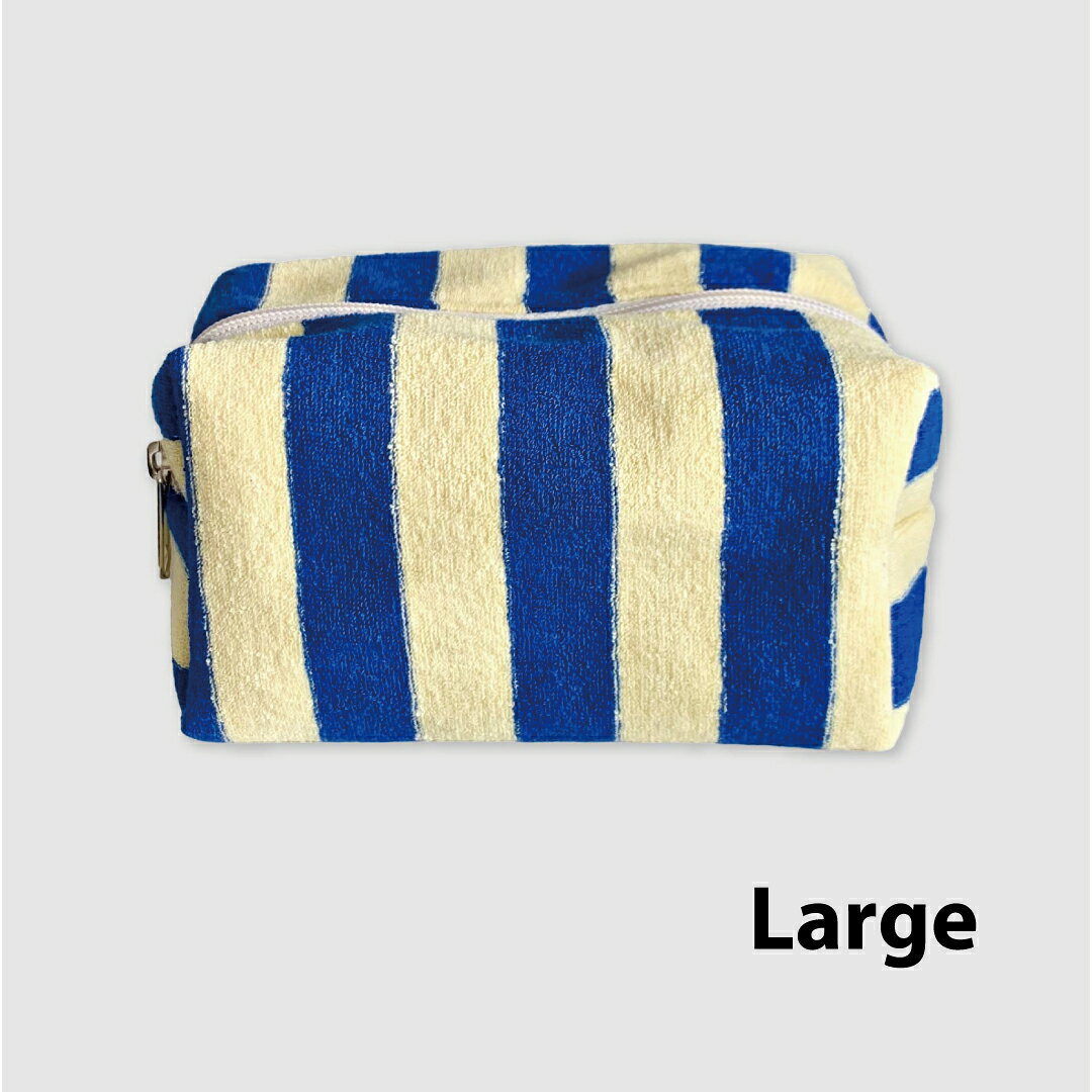 unfold Stripe terry pouch Blue-yellow アンフォールド ポーチ 韓国 ブランド レディース ファブリック コットン コスメ 通勤 通学 おしゃれ 日本 販売 Unfold ギフト プレゼント astore-10000962 Astore サンプル画像3